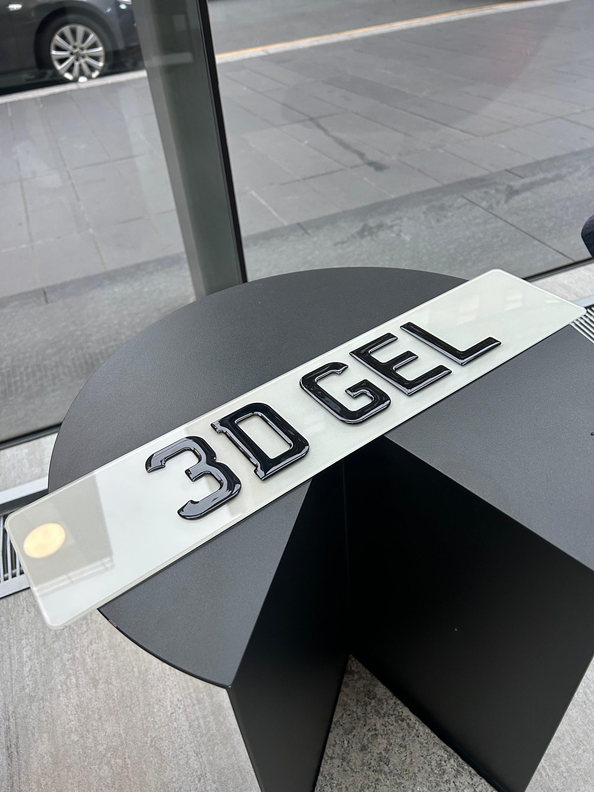 A premium car showcasing custom 3D Gel number plates from CityCentrePlates.co.uk in Manchester.